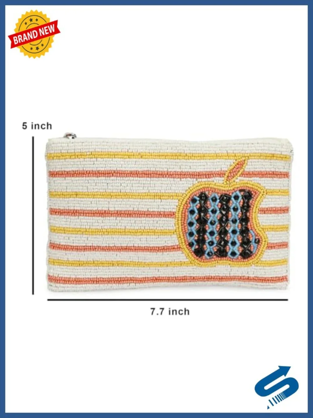 Beaded Clutch Purse with Chain Strap Womens Evening Bag Handcrafted Seed Beads